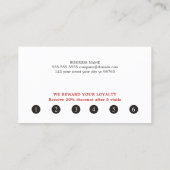 ミニマルモダンリストレッドホワイト美しいロイヤリティ ロイヤリティカード (裏面)