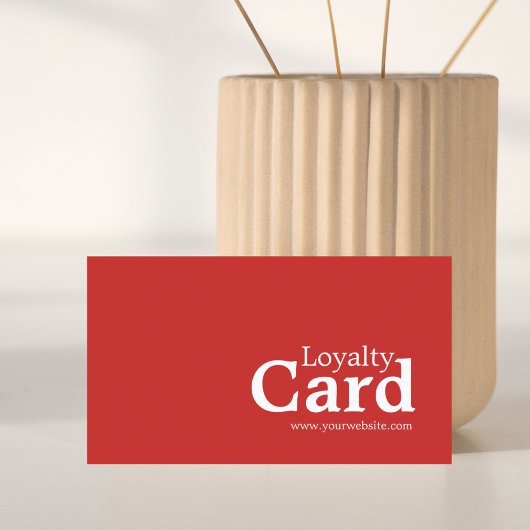 ミニマルモダンリストレッドホワイト美しいロイヤリティ ロイヤリティカード