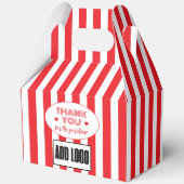 ミニマルモダンリストレッド白ストライプのビジネスロゴ フェイバーボックス (裏面)