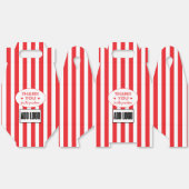 ミニマルモダンリストレッド白ストライプのビジネスロゴ フェイバーボックス (見開き)