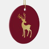 ミニマルモダンリストレッド&ゴールデントナディアクリスマス セラミックオーナメント (右)