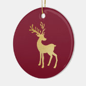 ミニマルモダンリストレッド&ゴールデントナディアクリスマス セラミックオーナメント (左)
