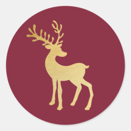 ミニマルモダンリストレッド&ゴールデントナディアクリスマス ラウンドシール