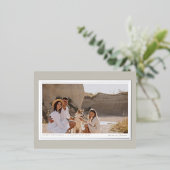 ミニマルモダンリストレポーズグレーシルバー1写真実在 箔シーズンポストカード (立ち正面)