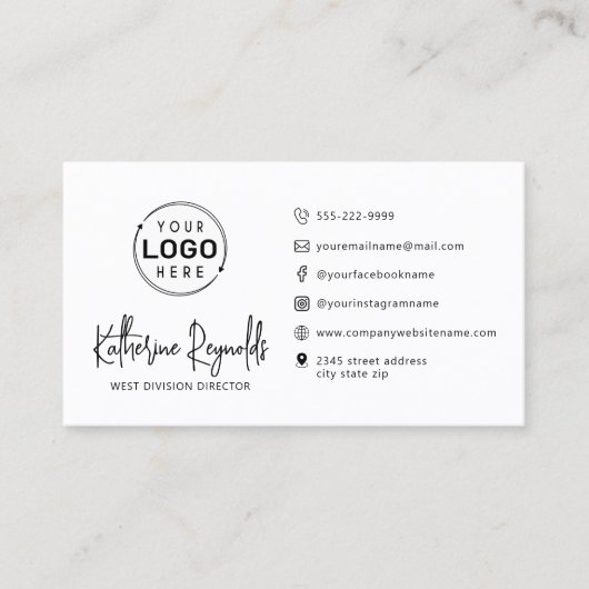 ミニマルモダンリストロゴアイコンスクリプト 名刺 (正面)