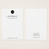 ミニマルモダンリストロゴジュエリー表示カード (正面&裏面)