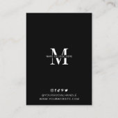 ミニマルモダンリストロゴジュエリー表示カード 名刺 (裏面)
