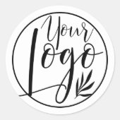 ミニマルモダンリストロゴブランディング白黒 ラウンドシール (正面)