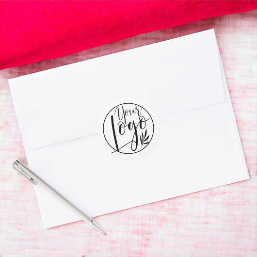 ミニマルモダンリストロゴブランディング白黒 ラウンドシール