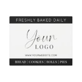 ミニマルモダンリストロゴベーカリーカートのショップメタルサイン メタルプリント (正面)