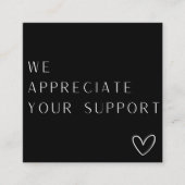 ミニマルモダンリストロゴ事業サンキューカード スクエア名刺 (正面)