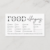 ミニマルモダンリストロゴ食品アレルギーリストベーカリー 名刺 (正面)