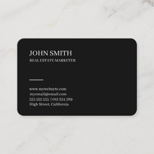 ミニマルモダンリストロゴ黒 名刺 (正面)