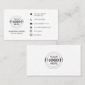 ミニマルモダンリストロゴ |ソーシャルメディカスタムアのアイコン 名刺 (正面/裏面)