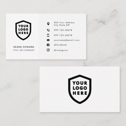 ミニマルモダンリストロゴ |ソーシャルメディカスタムアのアイコン 名刺 (正面/裏面)