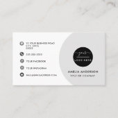 ミニマルモダンリストロゴ |ソーシャルメディカスタムアのアイコン 名刺 (正面)