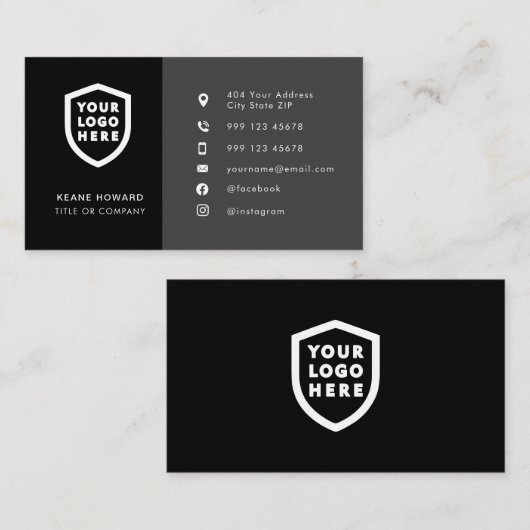 ミニマルモダンリストロゴ |ソーシャルメディカスタムアのアイコン 名刺 (正面/裏面)