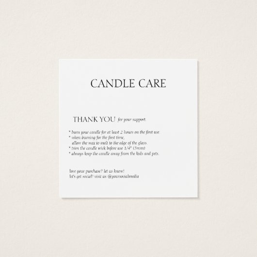 ミニマルモダンリストロ気にログCandleフォトカード (裏面)