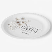 ミニマルモダンリストワイルドフラワーブーケブライダルシャワー ペーパープレート (アングル)