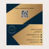 ミニマルモダンリスト会社ロゴQRコード折り畳み 名刺 (外部フラット)