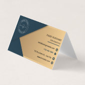 ミニマルモダンリスト会社ロゴQRコード折り畳み 名刺 (正面)