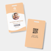 ミニマルモダンリスト会社従業員バッジ バッジ (正面＆裏面)