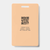 ミニマルモダンリスト会社従業員バッジ バッジ (裏面)