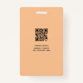 ミニマルモダンリスト会社従業員バッジ バッジ (裏面)