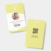 ミニマルモダンリスト会社従業員バッジ バッジ (正面＆裏面)