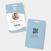 ミニマルモダンリスト会社従業員バッジ バッジ (正面＆裏面)