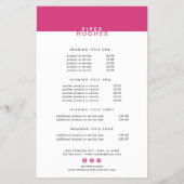 ミニマルモダンリスト価格/サービス・フライヤー |マゼンタ チラシ (正面)