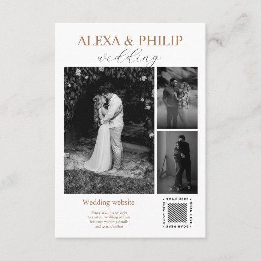 ミニマルモダンリスト写真コラージュのエンクロージャカード エンクロージャーカード (正面)