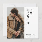ミニマルモダンリスト写真スクエア結婚ズ 招待状 (正面)