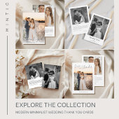ミニマルモダンリスト写真ス結婚クリプト サンキューカード