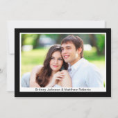 ミニマルモダンリスト写真黒のスクリプ結婚ト 招待状 (裏面)