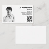 ミニマルモダンリスト医療医師写真QRコード👨‍ ⚕ 名刺 (正面/裏面)