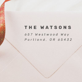 ミニマルモダンリスト名はっきりした斜体差出人住所 セルフインキングスタンプ