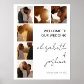 ミニマルモダンリスト名フォトグリッド結婚の歓迎 ポスター (正面)