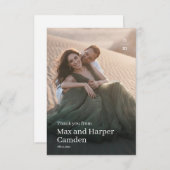 ミニマルモダンリスト型フォト結婚ズ サンキューカード (正面/裏面)
