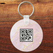 ミニマルモダンリスト大理石テクスチャオーバーレイピンク金ゴールド キーホルダー (裏面)