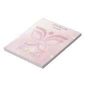 ミニマルモダンリスト大理石テクスチャオーバーレイピンク金ゴールド ノートパッド (回転)