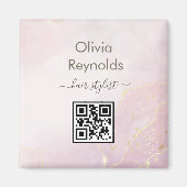 ミニマルモダンリスト大理石テクスチャピンク金ゴールド マグネット (正面)