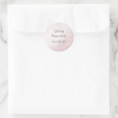 ミニマルモダンリスト大理石テクスチャピンク金ゴールド ラウンドシール (バッグ)