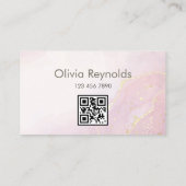 ミニマルモダンリスト大理石テクスチャピンク金ゴールド 名刺 (裏面)