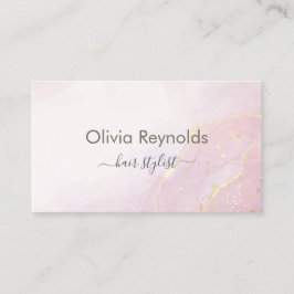 ミニマルモダンリスト大理石テクスチャピンク金ゴールド 名刺