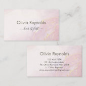 ミニマルモダンリスト大理石テクスチャピンク金ゴールド 名刺 (正面/裏面)