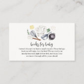 ミニマルモダンリスト小シェフの本ベビーシャワー エンクロージャーカード (正面)