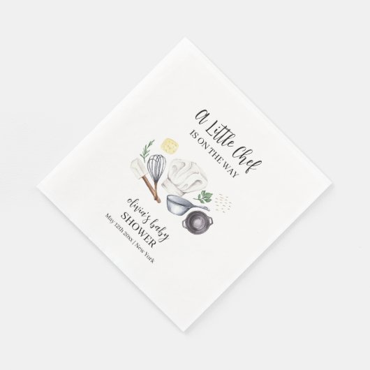 ミニマルモダンリスト小シェフ赤ちゃんシャワー スタンダードランチョンナプキン (角)