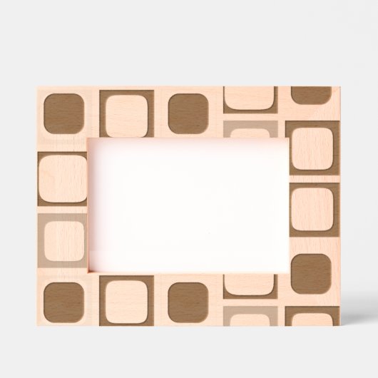 ミニマルモダンリスト幾何学模様写真枠 レーザー彫刻フレーム (正面)