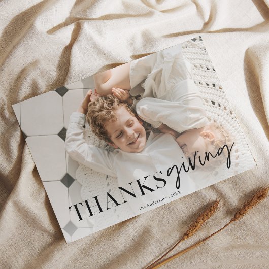 ミニマルモダンリスト感謝祭の写真 ポストカード